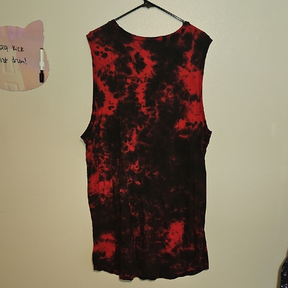 Friday the 13th Red & Black Tie Dye Graphic Sleeveless T-Shirt Dress Hot Topic - Picture 6 of 6
